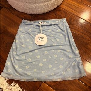 Princess Polly Light Blue Floral A-Line Skirt